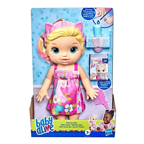 Muñeca Hasbro Baby Alive Glam Spa Rosa Bodega Aurrera en línea