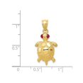 thumbnail image 2 of 14K Yellow Gold Turtle Charm Pendant Necklace with Chain and Ruby Eyes, 2 of 4