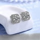 thumbnail image 3 of 18k White Gold Plated Hypoallergenic Cz Studs Earrings 925 Sterling Silver With Square Diamante Cubic Zirconia Stud Earrings Simulated Diamond Jewelry, 3 of 5