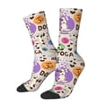 thumbnail image 2 of Uemuo Dog Doing Yoga Pattern Women's Crew Socks, Soft Durable Breathable Moisture-Wicking with Odor Control Cotton socks, 2 of 9