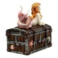 thumbnail image 5 of Ebros Beautiful Mermaid Ariel Resting On Sunken Treasure Jewelry Box Figurine 5.25"L Decorative Trinket Keepsake, 5 of 6