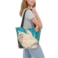 thumbnail image 2 of Uemuo Playful Floral Cat Print Tote Bags for Women,Large Capacity Corduroy Bag,Reusable Grocery Shoulder Bag,Beach Tote with Zipper Closure, Daily Essentials, 2 of 7