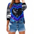 thumbnail image 3 of Uootdi Valentine's Day Sweatshirt for Women Crew Neck Love Heart Printed Graphic Sweatshirts Casual Holiday Long Sleeve Graphic Tee Tops Gift, 3 of 9
