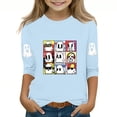 thumbnail image 2 of MKOSPLRT T-Shirts d'Halloween pour Enfants Filles Garçons Manches 3/4 Col Rond T-Shirts Graphiques Amusants Décontractés Amples pour Sortir T-Shirts Rentrée des Classes, 2 of 4