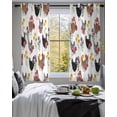 thumbnail image 3 of Farmhouse Rooster Sheer Curtains 54 Inch Length 2 Panels Set for Living Room/Bedroom, Country Watercolor Flowers Wood Grain Kitchen Curtains Grommet Semi-Sheer Curtains Window Treatments 42"x54"x2, 3 of 7