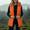 thumbnail image 4 of Cilsoka Women's Long Hooded Puffer Vest Zip Pockets Quilted Sleeveless Coat, Long Puffer Vest with Hood, Women Warm Down Coats Outerwear, Winter Jackets for Going Out Travel, 4 of 6