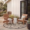 thumbnail image 4 of Safavieh Courtyard Connie Floral Indoor/Outdoor Area Rug, Sand/Black, 6'7" x 6'7" Round, 4 of 10