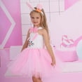 thumbnail image 4 of LLYWEY Girls Easter Dresses, Toddler Girl Cute Strapless Sleeveless Dresses with Hairband, Bowk Not Collar and Nail 4 Piece Sets, , Pinks, 5T, 4 of 9