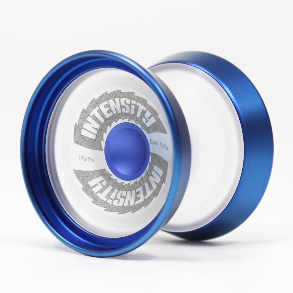 iYoYo INTENSiTY Yo-Yo - Bi-Material - PC with Stainless Steel Rings YoYo (Clear with Blue Rings)