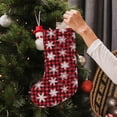 thumbnail image 5 of Picia Snowflakes On A Buffalo Plaid Christmas for 18in Christmas Stockings, Xmas Stocking for Kids, Holiday and Family Stocking for Fireplace or Party Decoration, 5 of 7
