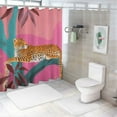 thumbnail image 7 of Fenyluxe Leopard Quick-Drying Bathroom Shower Curtain Set 100% Polyester Home Bathtubs Decoration with Hooks 60x72, 7 of 7