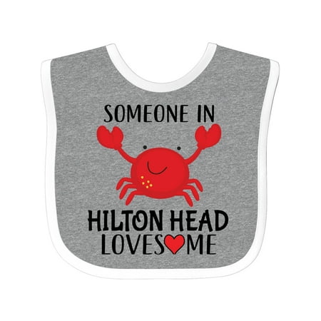 

Inktastic Someone in Hilton Head Loves Me Gift Baby Boy or Baby Girl Bib