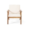thumbnail image 3 of Christopher Knight Home Carlos Outdoor Acacia Wood Club Chairs with Cushions Set of 2, Brown Patina Finish, Cream, 3 of 9