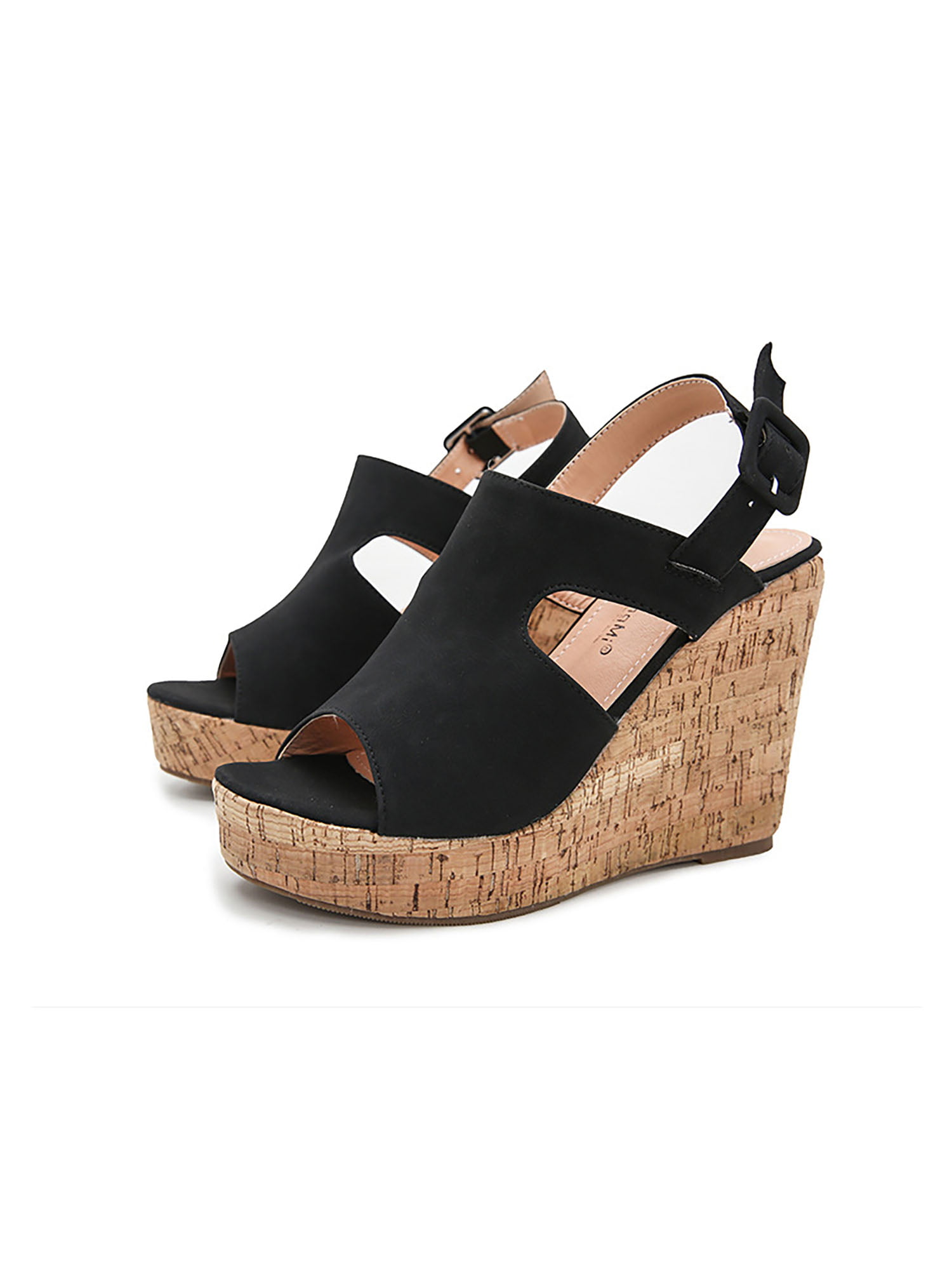 Womens Leather High Heel Platform Slingbacks T Strap Buckle Clubwear Shoes Sz 9 