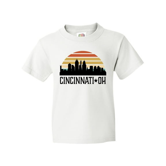 Inktastic Cincinnati Ohio Skyline Retro Youth T-Shirt