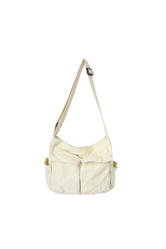 Clearance! Lotpreco Canvas Messenger Bag Large Hobo Crossbody Bag with Multiple Pockets Canvas Shoulder Tote Bag for Women and Men