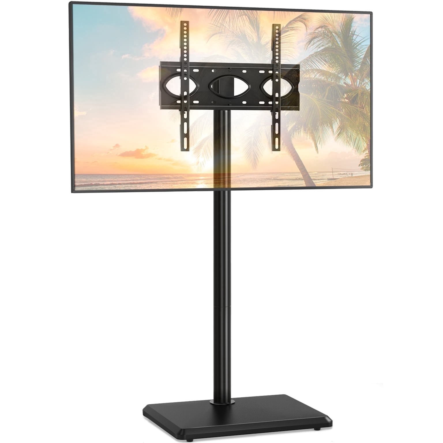TAVR Furniture Universal Floor TV Stand with for 32"-60" TVs up to 88 lbs, Modern Black TV Stands with Swivel Mount for Bedroom
