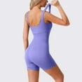 thumbnail image 4 of DHFJKG Yoga Rompers For Women Ribbed Sleeveless Workout One Piece Short Jumpsuit Square Neck Solid Color Summer Gym Outfits Soft Onesie, 4 of 9