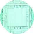 thumbnail image 1 of Ahgly Company Machine Washable Indoor Round Solid Turquoise Blue Modern Area Rugs, 5' Round, 1 of 4