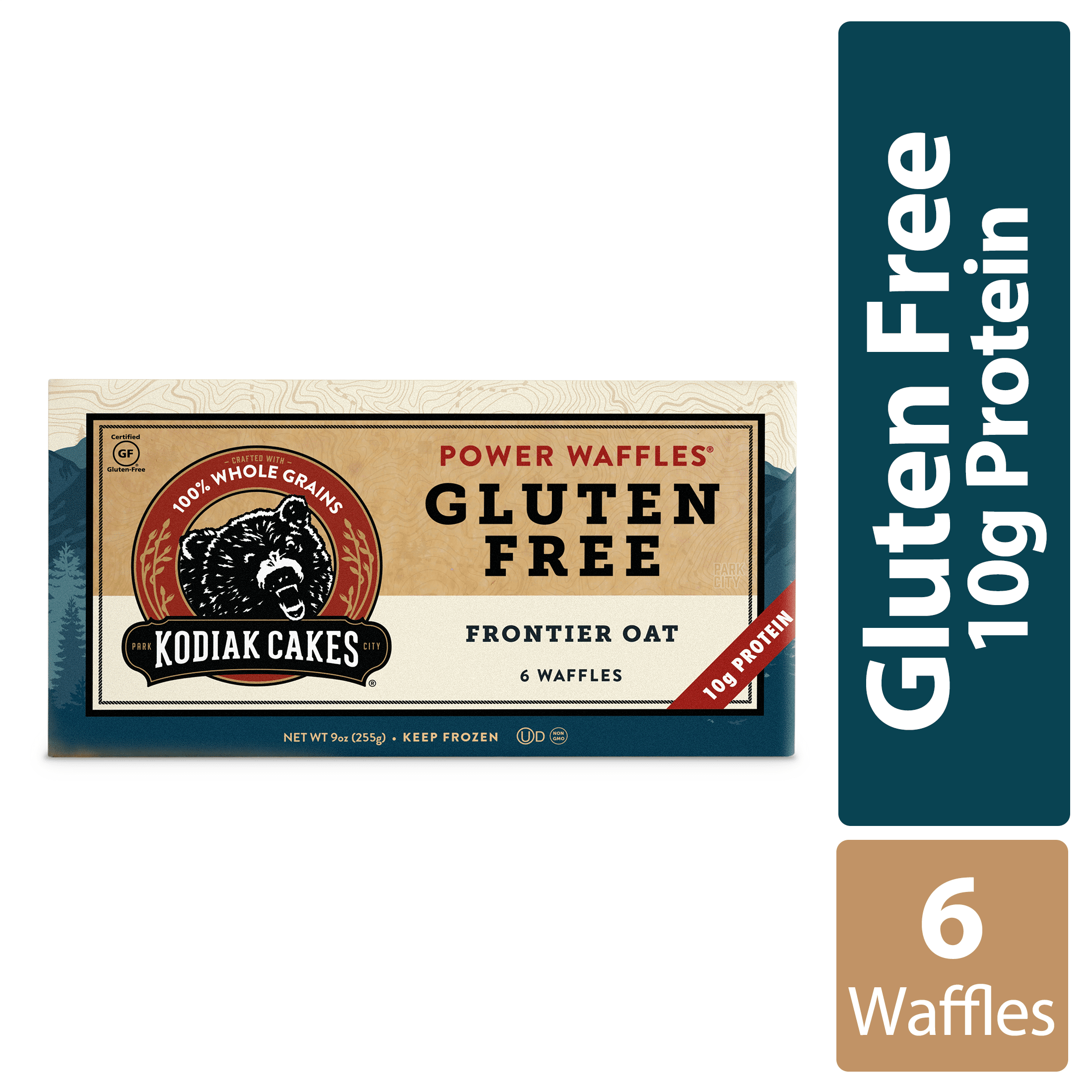 Buy Kodiak Cakes Gluten Free & Whole Grain Protein Waffles, 9oz, 6 CT Box (Frozen) Online at