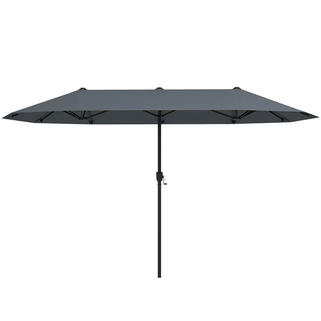 Costway 13 FT Large Patio Umbrella Outdoor Double-Sided Table Market Umbrella for Garden Gray