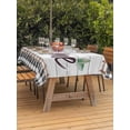 thumbnail image 4 of 60x84 Inch Outdoor Tablecloth with Umbrella Hole Zipper Rectangle Spring Flowers Rectangular Tablecloths Outside Waterproof Farmhouse Watercolor Black Plaid Wood Grain Patio Table Cover for Picnic, 4 of 8