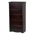 thumbnail image 2 of Palace Imports, Inc Palace Imports 100% Solid Wood 5-Jumbo Drawer Chest with Lock, Metal or Wooden Knobs Java, 2 of 5