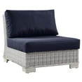 thumbnail image 4 of Modway Conway Outdoor Patio Wicker Rattan Armless Chair in Light Gray Navy, 4 of 8