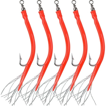 Striped Bass Trolling Tube Fishing Lure Saltwater Classic Fish Teaser Rig with Stainless Steel Hook Barrel Swivel