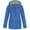 B-Sky Blue, variant on Women Casaul Solid Jackets Outdoor Plus Size Drawstring Zipper Hooded Raincoat Windproof Tops Coat With Pocket