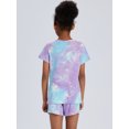 thumbnail image 4 of Beezizac 2-Piece Girls Pajama Set Shorts Tie Dye Butterfly PJS, Size 4T-18, 4 of 7