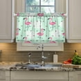 thumbnail image 5 of Coolnut Flamingo Kitchen Curtains, Window Treatments, Short Curtains, Rod Pocket Curtains, 27x24in 2 Piece Set Home Decor, 5 of 7