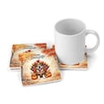 thumbnail image 3 of Happy Thanksgiving Bulldog Turkey Costume Pumpkins Autumn Leaves Set of 4 Stone Coasters Dog Lover Gifts Idea 4x4in Absorbent Soapstone Coaster - 13014, 3 of 5