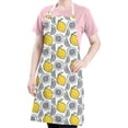thumbnail image 5 of Yellow Lemon Fruit Slices White Pattern Apron-Garden Aprons for Women with Pockets-Cotton Linen Waterproof Kitchen Cooking Gardening Aprons Adjustable for Kitchen,Cooking,BBQ and Salon 33x27 Inch, 5 of 7