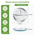 thumbnail image 3 of Askmuse Stainless Steel Baby Plate with Suction: Toddler Plate with Removable Silicone Sleeves, Food Grade Stainless Steel Kids Plate 220℃, Blue, Gray, 2 Pack, 3 of 6