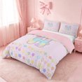 thumbnail image 2 of meiyoeat Gradient Personalized Monogram Bedding,Balloon Rainbow Alphabet Initial Art Duvet Cover Full For Girl,Pink Reversible,3-Piece,1 Duvet Cover and 2 Pillowcases, 2 of 6