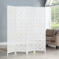 thumbnail image 3 of Roundhill Furniture Quarterfoil infused Diamond 4-Panel Room Divider in White, 3 of 6