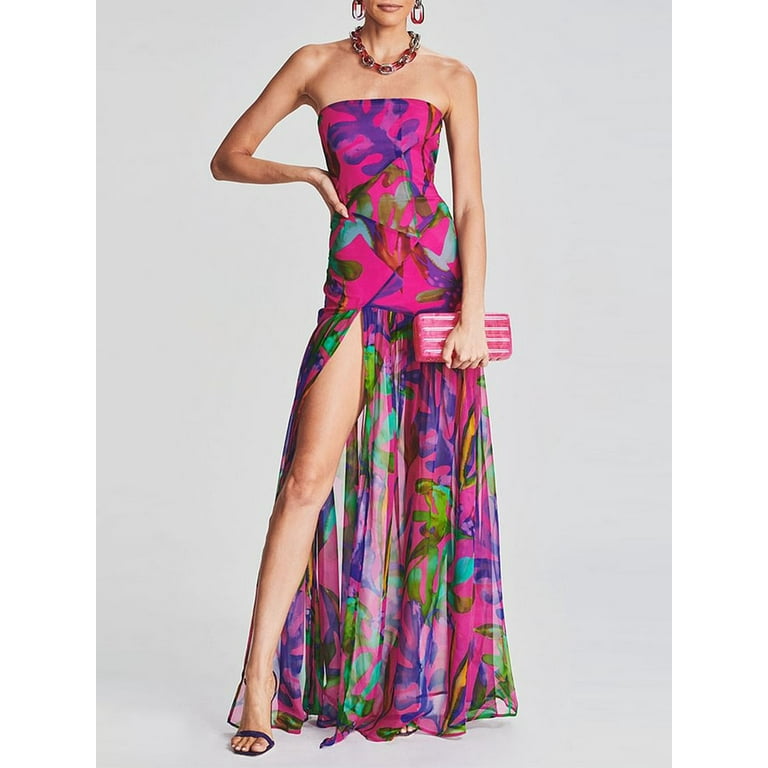 knee length dresses for ladies tropical mesh v-neck bodycon dress – RK Collections Boutique main image 0