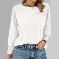 thumbnail image 4 of miqiqism Simple Soft Sweatshirts for Women Comfy Crew Neck Long Sleeve Sweatshirt Juniors Casual Basic Pullover Sweater Tops Fashion Solid Loose Tunic Pullover Top,White,Medium, 4 of 6