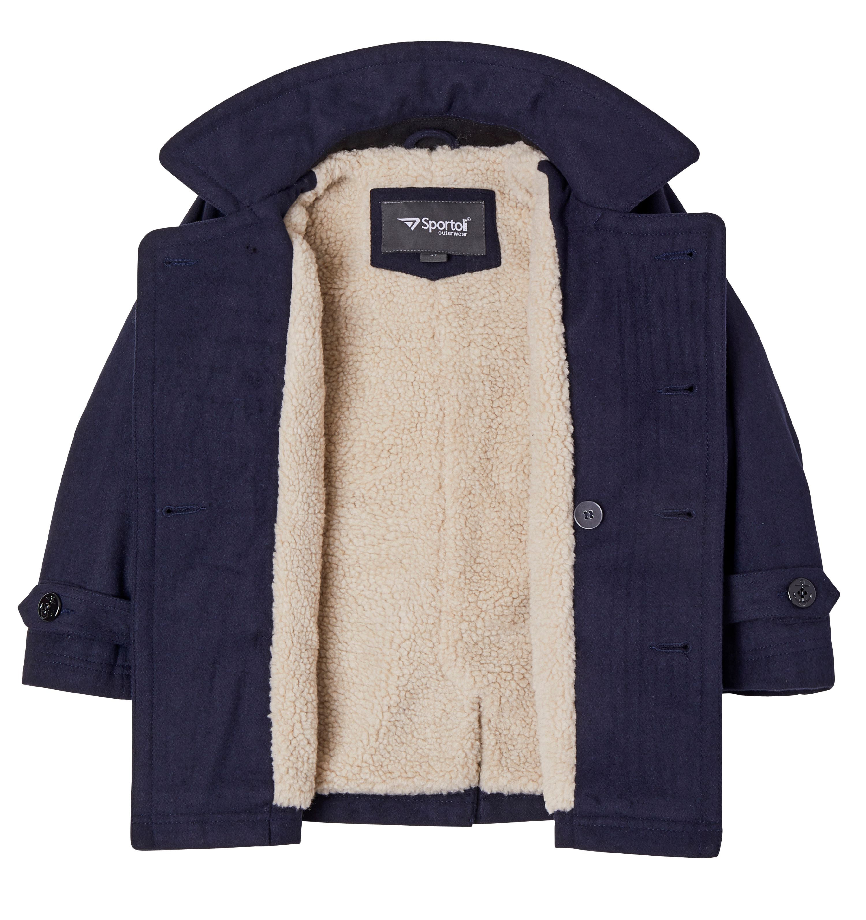 Sportoli Boys/’ Classic Wool Blend Military Winter Dress Pea Coat Peacoat Jacket
