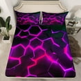 thumbnail image 1 of Erosebridal Modern Abstract Fitted Sheet Full, Honeycomb Geometry Fitted Sheet Set Full, Futuristic Room Decor（No Top Sheet）, 1 of 6