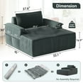thumbnail image 2 of Chaise Lounge Sofa Bed Indoor, 60" Extra Wide Plush Corduroy Sleeper Chair, Boneless Couch Sofa, Modern Lounge Chair for Living Room, Bedroom, No Assembly, 2 of 9