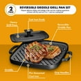 thumbnail image 4 of Bruntmor Pre-Seasoned Cast Iron Single Burner 10X10 Reversible Grill Griddle w/Heavy Grill Press, 4 of 9