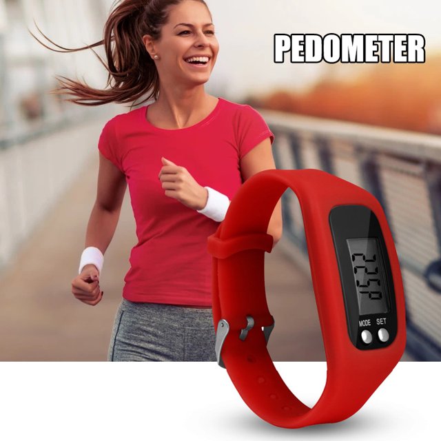 Pedometer Watch with Lcd Display Simple Operation Walking Fitness