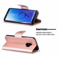 thumbnail image 5 of Allytech Galaxy S9 Case, Slim Fit PU Leather Folio Butterfly Embossed Shockproof Wrist Hand Strap Flip Cards Holder Wallet Case TPU Back Cover for Samsung Galaxy S9,Pink, 5 of 8