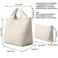 thumbnail image 3 of Bolso tejido para mujer, bolso de mano de cuero vegano, bolso grande de viaje de playa de verano y bolso de hombro retro hecho a mano, 3 of 5
