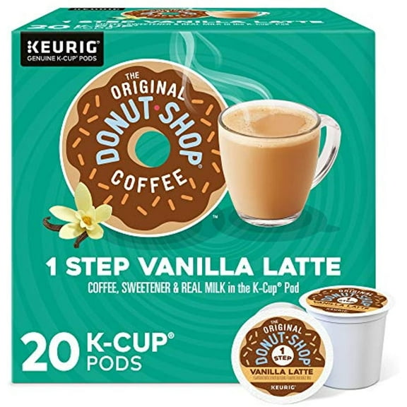 The Original Donut Shop Vanilla Latte, Single-Serve Keurig K-Cup Pods, Flavored Coffee, 20 Count