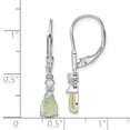 thumbnail image 2 of FJC Finejewelers 925 Sterling Silver Dangle  CZ and Created Opal Teardrop Leverback Earrings 29 x 5 mm, 2 of 6
