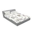 thumbnail image 2 of Ambesonne Black White Fitted Sheet & Pillow Sham Set, Dinosaurs Skeleton, King, Dark Brown White, 2 of 2