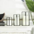 thumbnail image 2 of CosmoLiving by Cosmopolitan 3 Holder Clear Metal Geometric Hexagon Shaped Candle Lantern with Clear Glass, Set of 3, 2 of 11